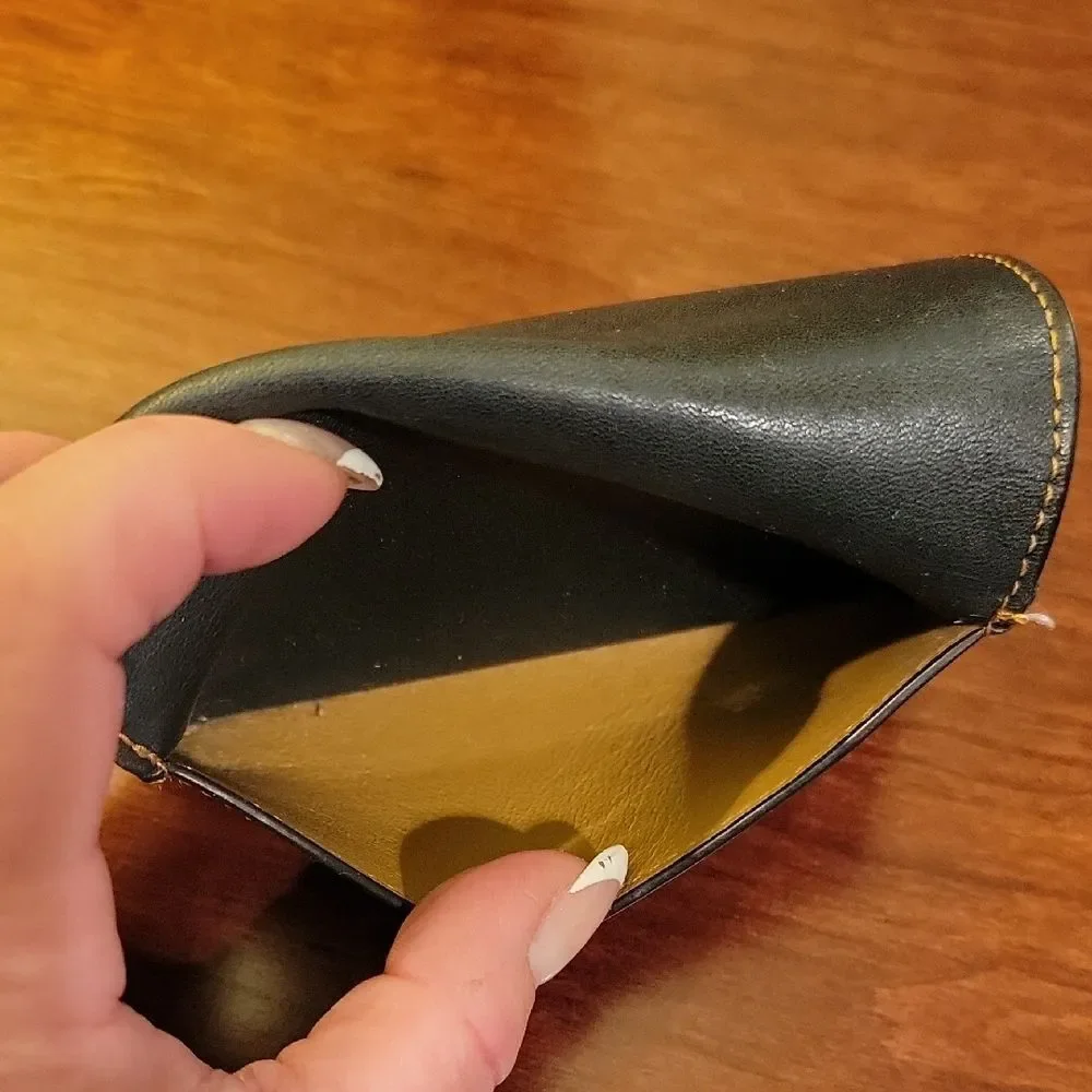 Coach Dark Leather Key Holder and Card Wallet